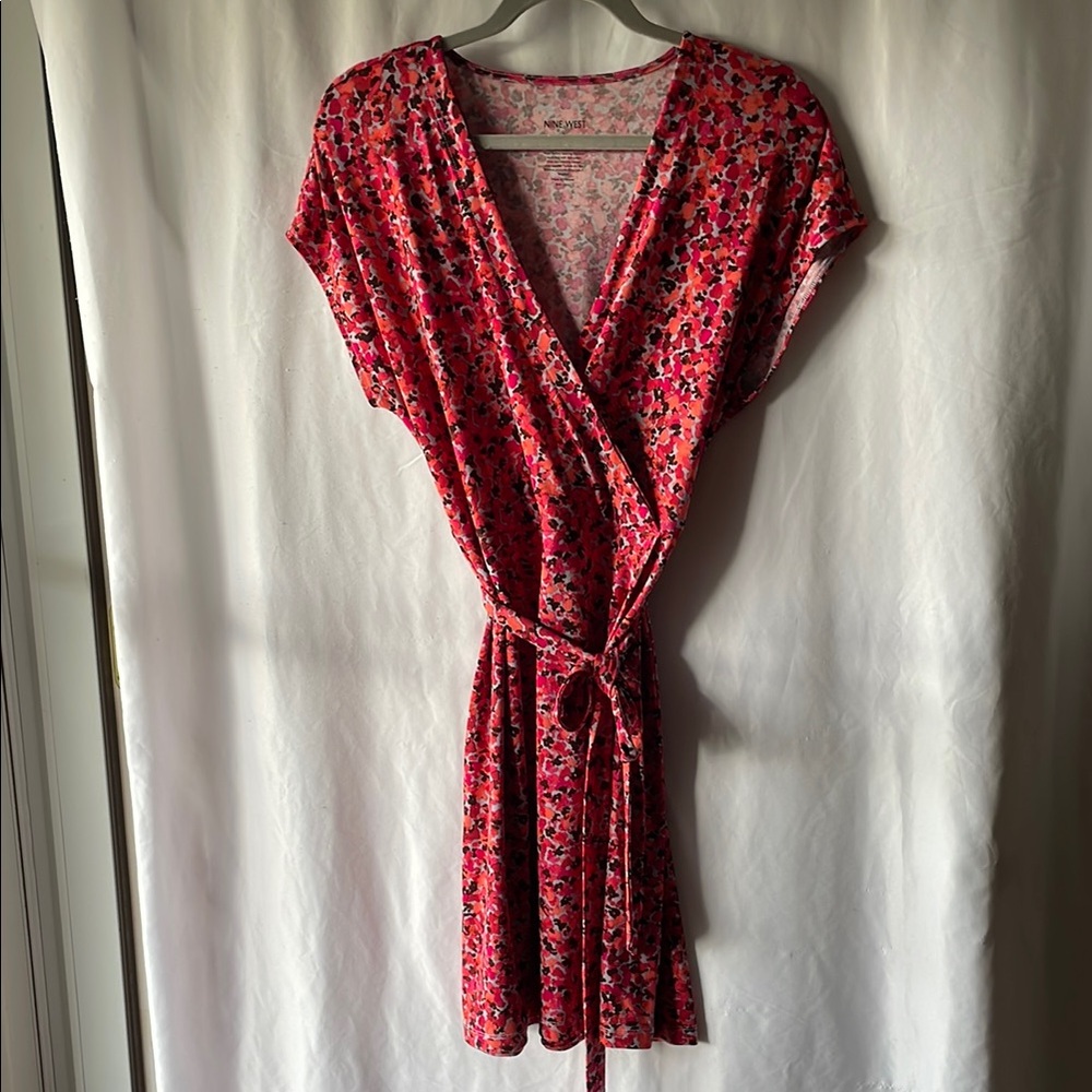 Floral Wrap Dress in Red